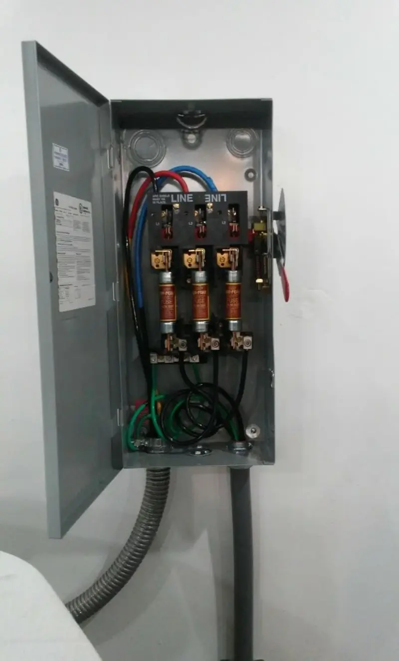 Three-phase disconnect switch installed for Smoke Detector Installation in Green Bay